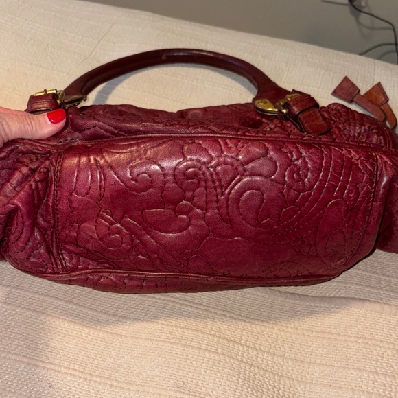 Etro Milano Rare Vintage leather hobo bag. Burgundy very soft leather. In EUC - Picture 12 of 13